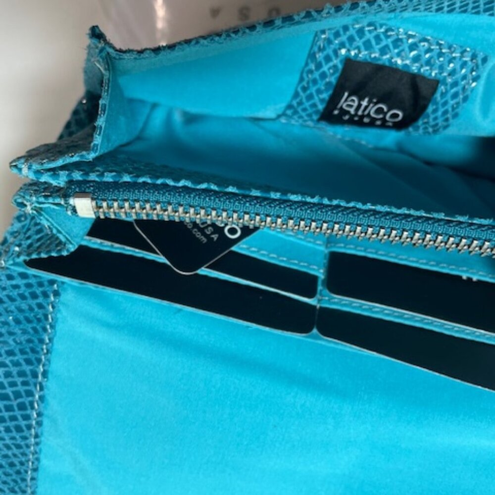 Latico Leather Gio Wallet Turquoise Brand NEW - Picture 4 of 5